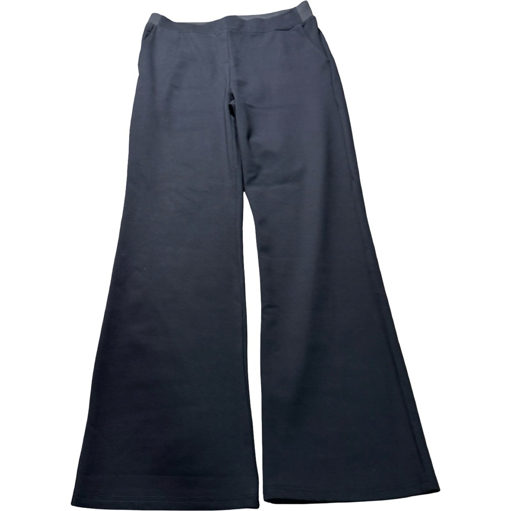 Gracia Wide Leg Pants Womens Large Black Good Elastic Waist Flare Trousers